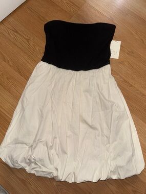 Strapless Black & White Bubble Skirt Dress….247